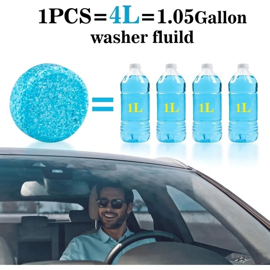 100 Car Winter Windshield Washer Wiper Fluid Concentrated Tablets Glass Cleaner gallery