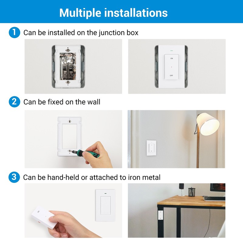 DEWENWILS Remote Control Light Bulb Socket E26 E27 Base, Wireless Light Switch gallery