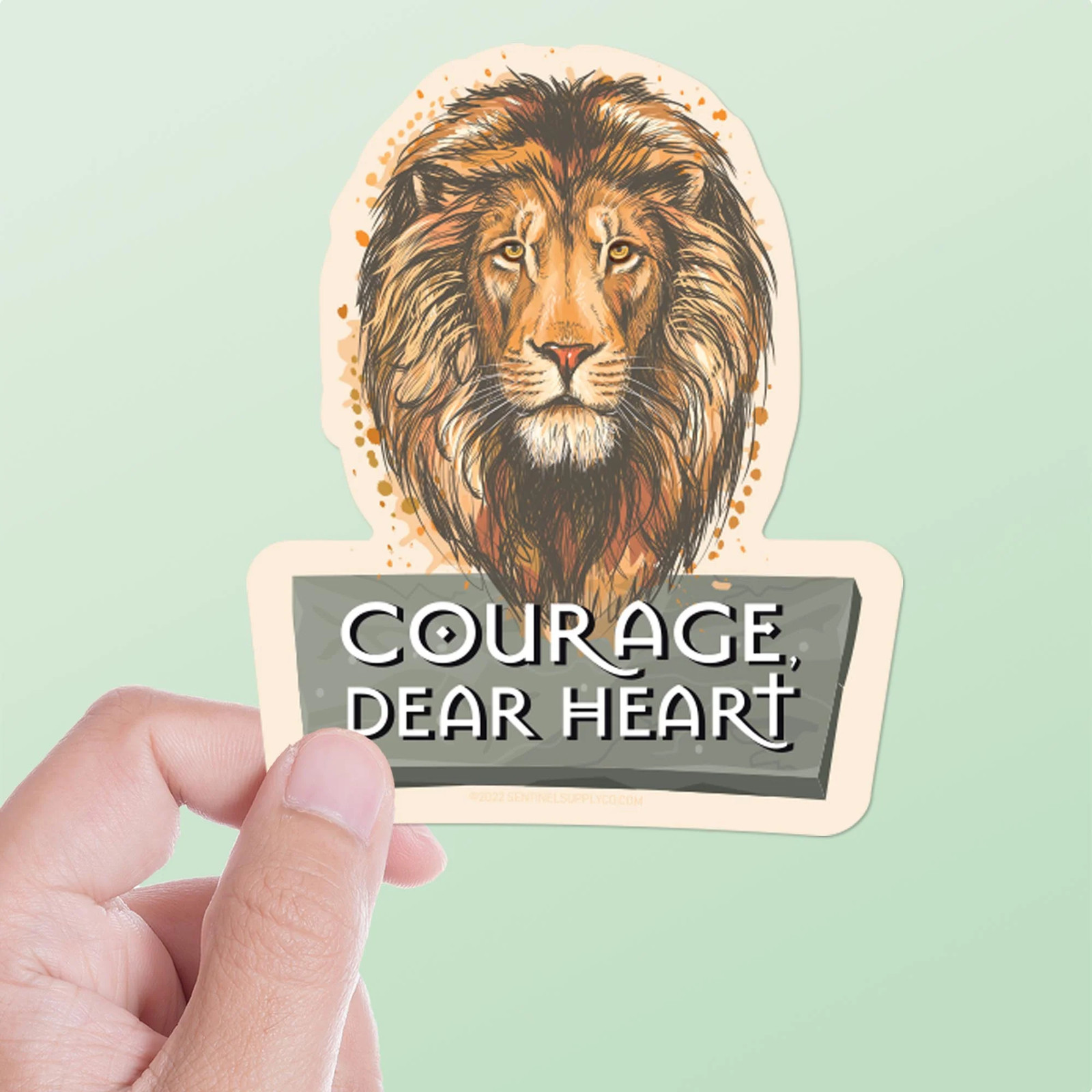 Courage Dear Heart CS Lewis Quote Sticker- Cute Decal for Water Bottle & Laptop gallery