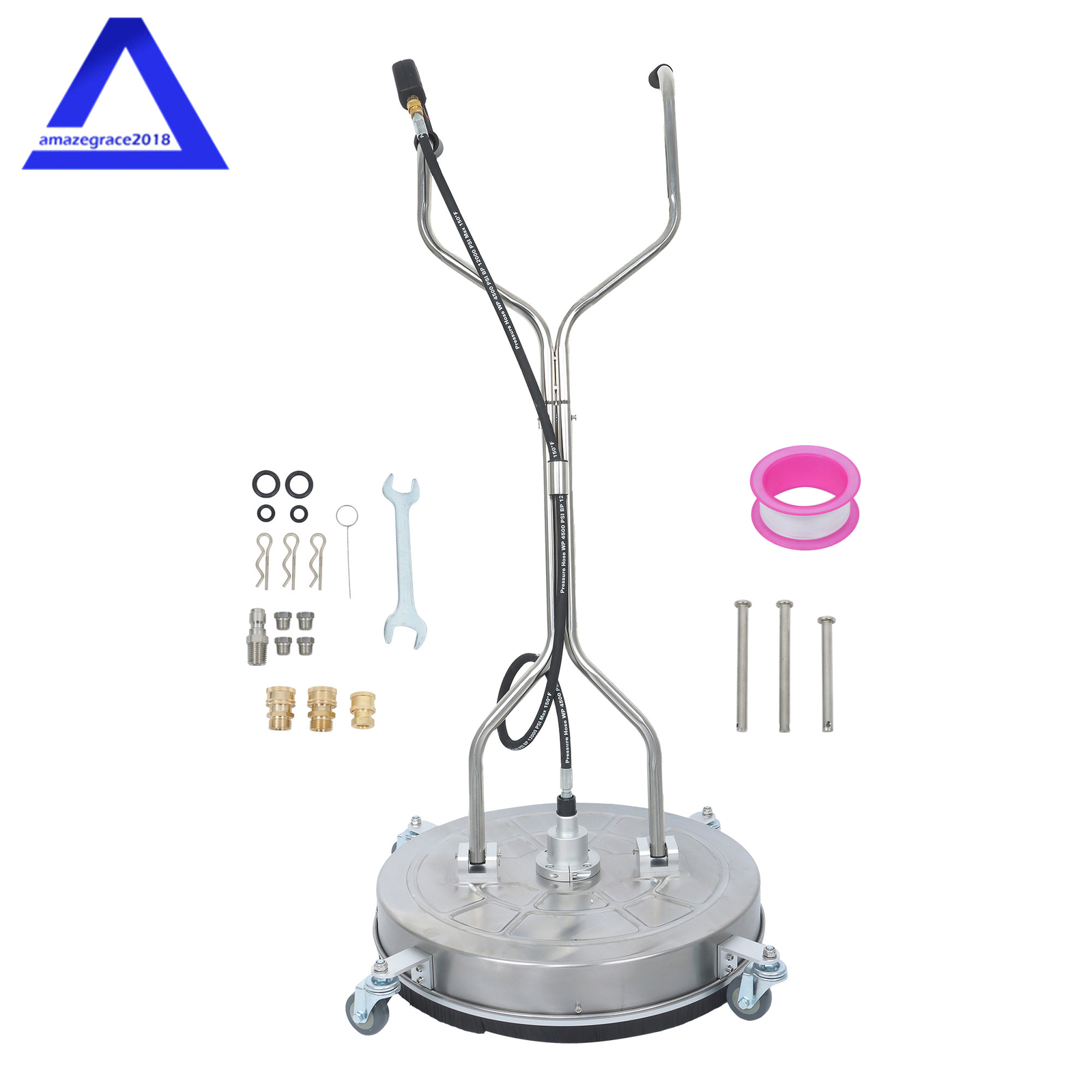 6000 PSI Pressure Washer Surface Cleaner 24" w/ Handles & Wheels Quick Connect gallery