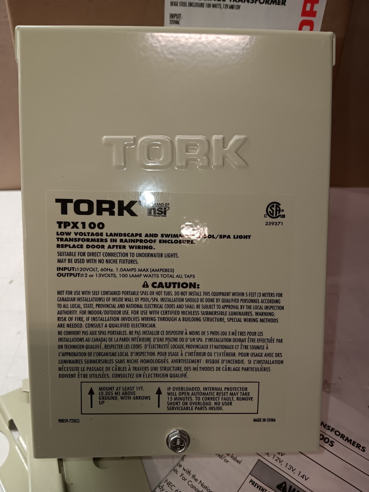 NEW TORK TPX100 LOW VOLTAGE TRANSFORMER 120V INPUT 12 OR 13V OUT 100 LAMP WATTS gallery
