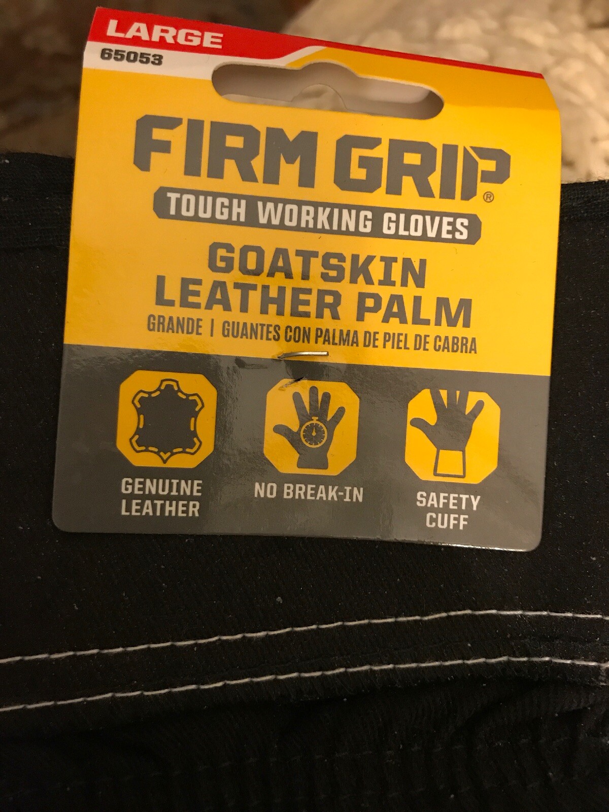 Goatskin Leather Safety Cuff Mens Work Gloves Firm Grip New Size L gallery