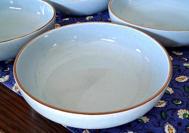 Over and Back Options Stoneware 8 1/4" Pasta Dinner Bowl Light Blue Speckle gallery