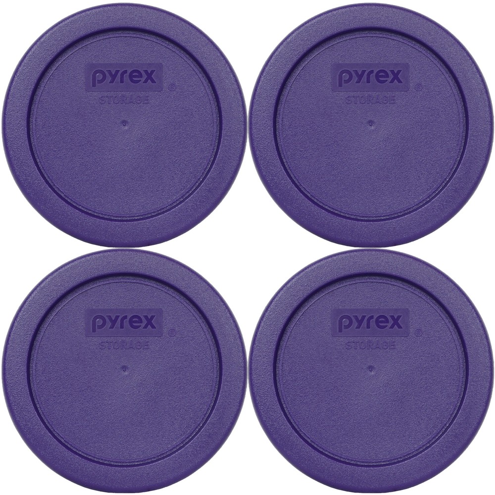 Pyrex 7202-PC Plum Purple Plastic Replacement Storage Lid Cover (4-Pack)
