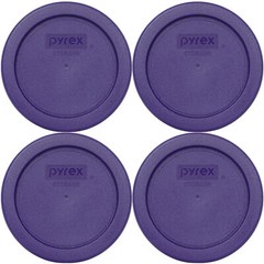 Pyrex 7202-PC Plum Purple Plastic Replacement Storage Lid Cover (4-Pack)