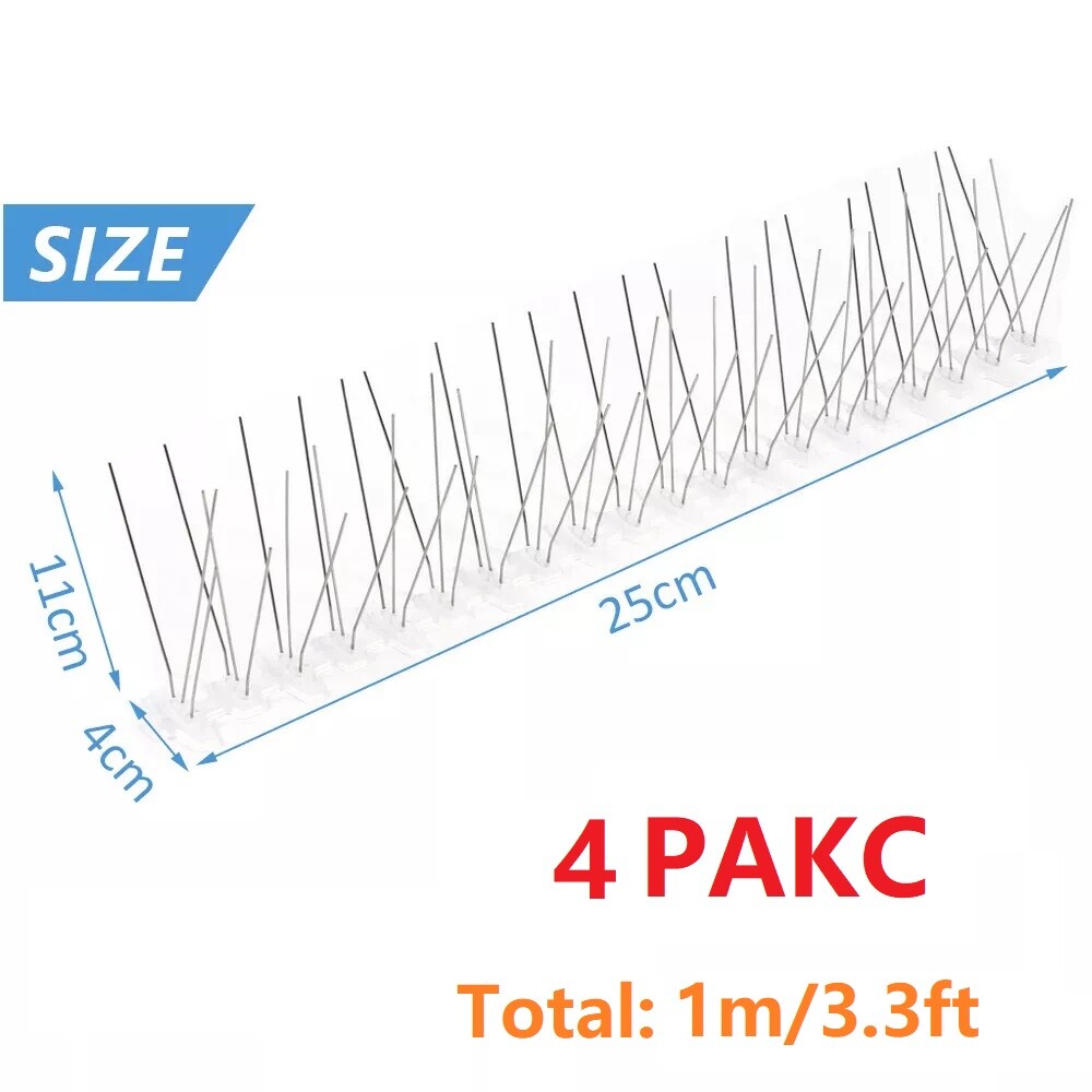 4× Bird Spikes for Small Birds Pigeons 10 Feet /12Strips anti Bird Fence Spike gallery