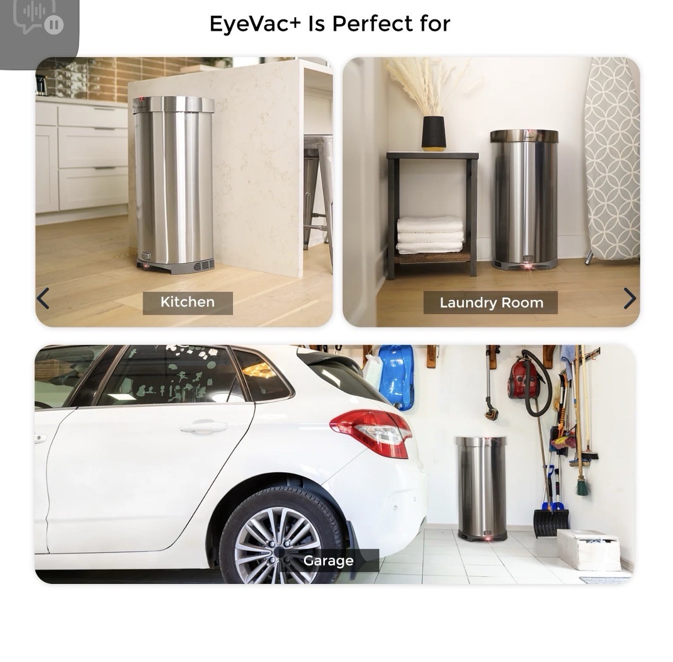 EyeVac+ 2-in-1 Touchless Trash Can & Automatic Dustpan gallery