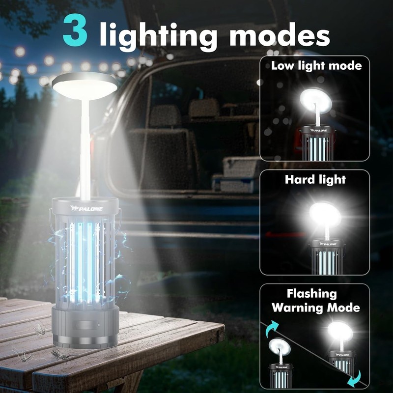 4500V Rechargeable Bug Zapper, Telescopic LED Light Mosquito Killer for Home gallery