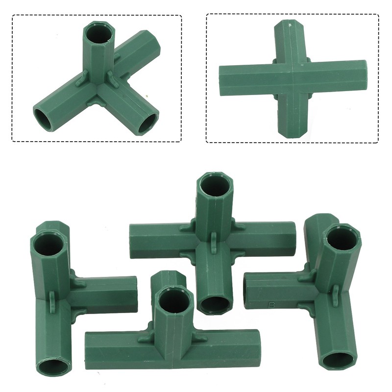 4pcs Plastic Structure Connectors Metal Pole Joiners Joints Greenhouse Frame Set gallery