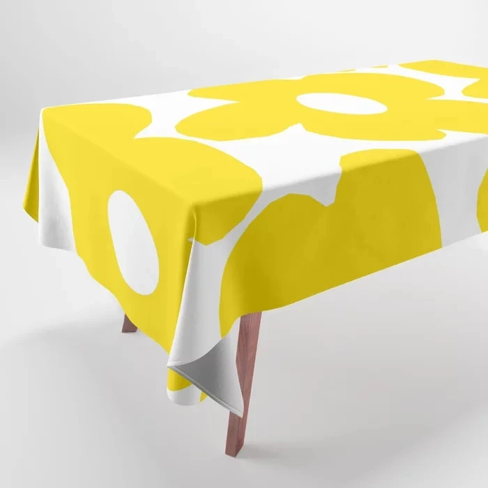 Simple Colorful Flower Petal Pattern Printed Tablecloth Home Decor Rectangle Par gallery