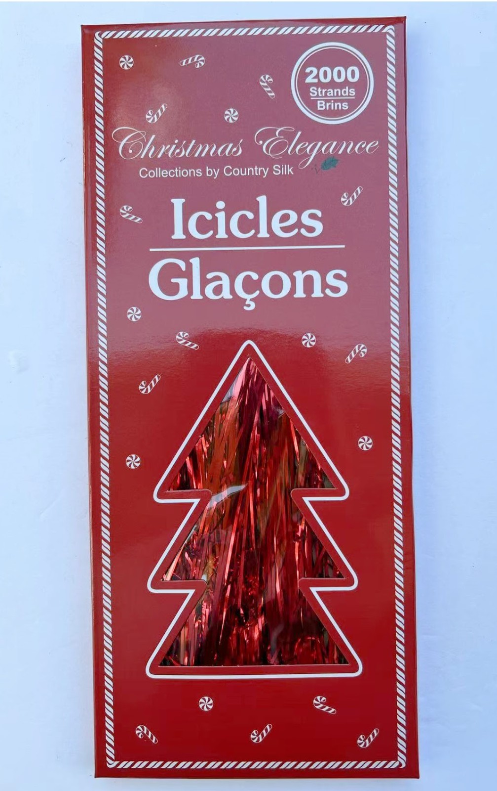 2000 Strands Icicles Tinsel Tree Christmas Decorations, Red gallery