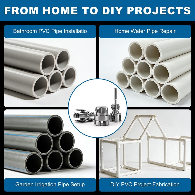 3PCS PVC Pipe Threading Tool Set for 1/2″ 3/4″ 1″ Pipes - Dual Internal & Ext... gallery