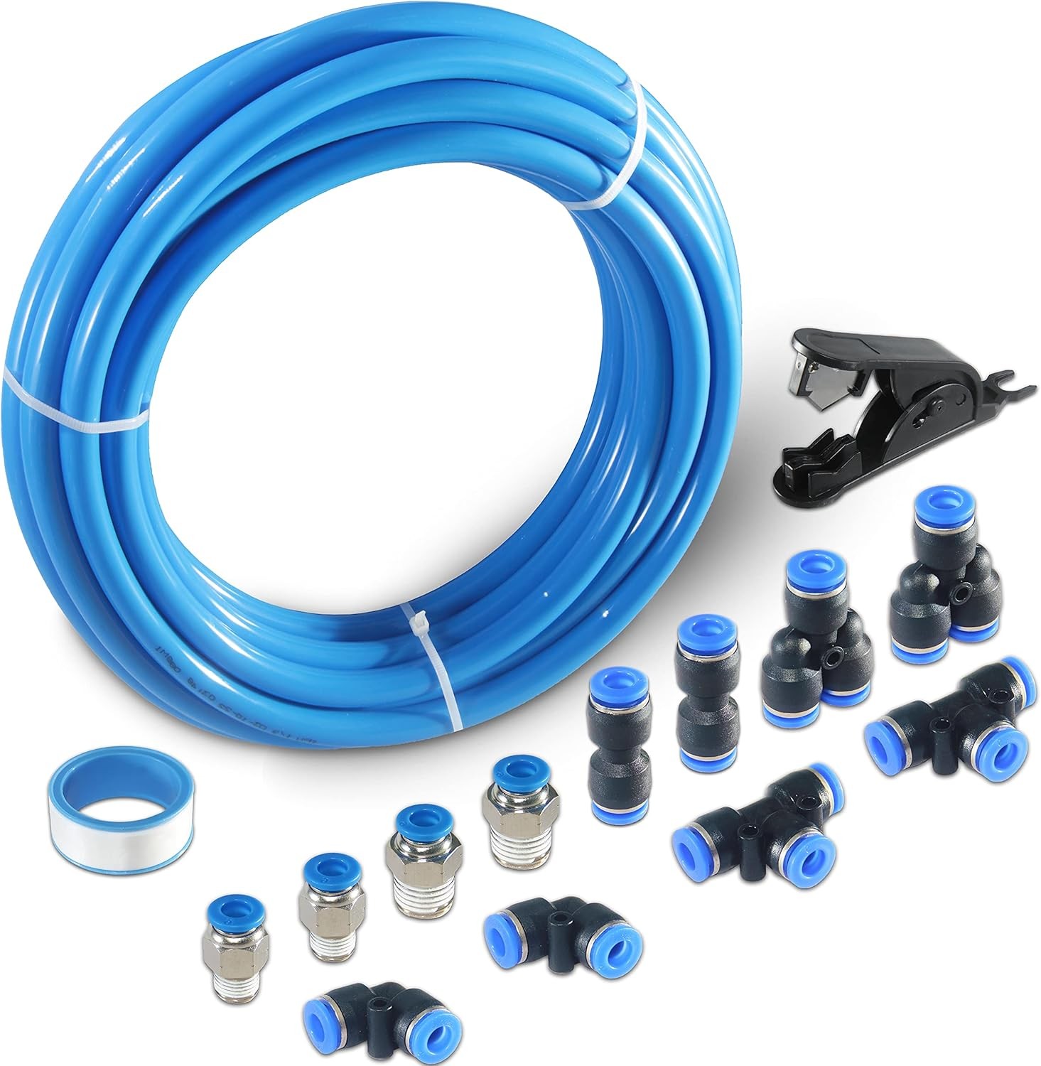 Pneumatic Tubing Blue Polyurethane PU Air Hose Pipe Tube Kit 6mm x 10M, gallery