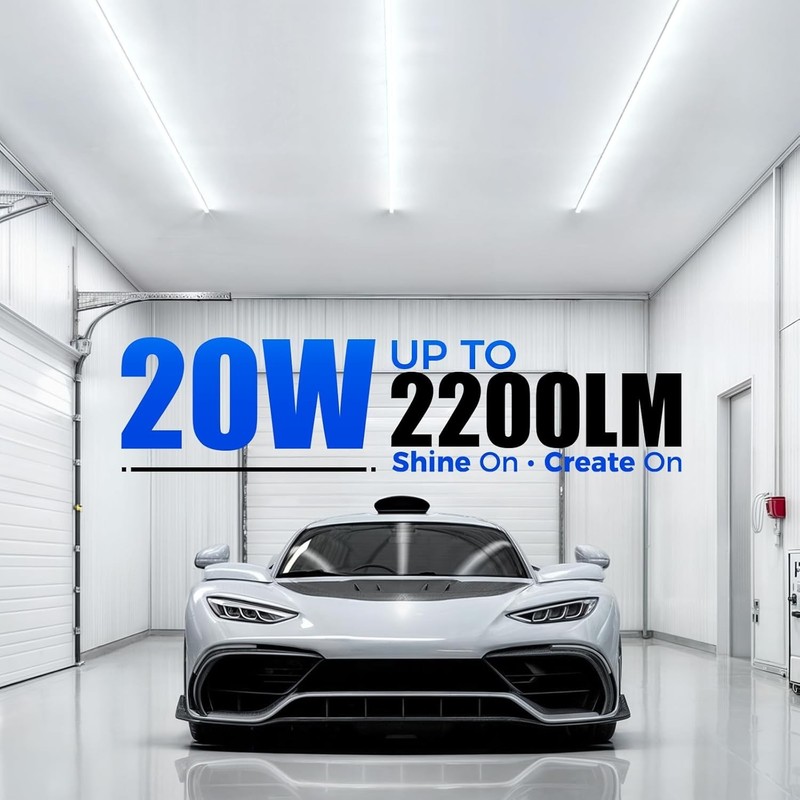 Versatile 6 Pack 4FT LED Lights: 2200lm Bright White for Indoor Spaces & Garages gallery