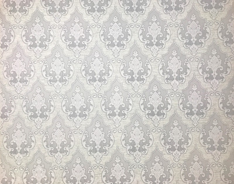 Wallpaper fabric pattern wallcovering textured white gray damask paste the wall gallery