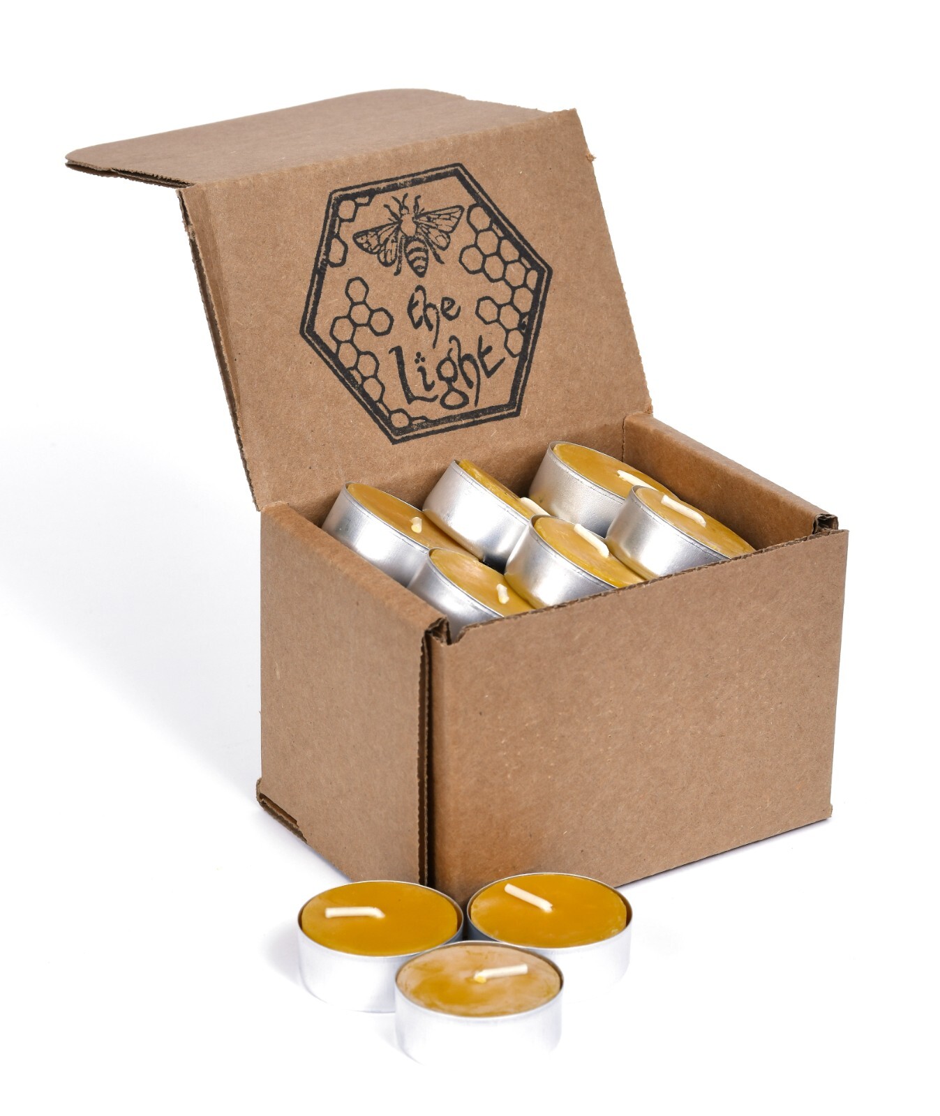 100% Pure Beeswax Tea Light Candles, 4 Hours Each, Unscented, Packs of 24 or 48 gallery