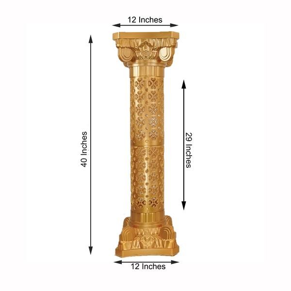4 GOLD 40" ADJUSTABLE Roman Decorative COLUMNS PEDESTAL STANDS Party Decorations gallery