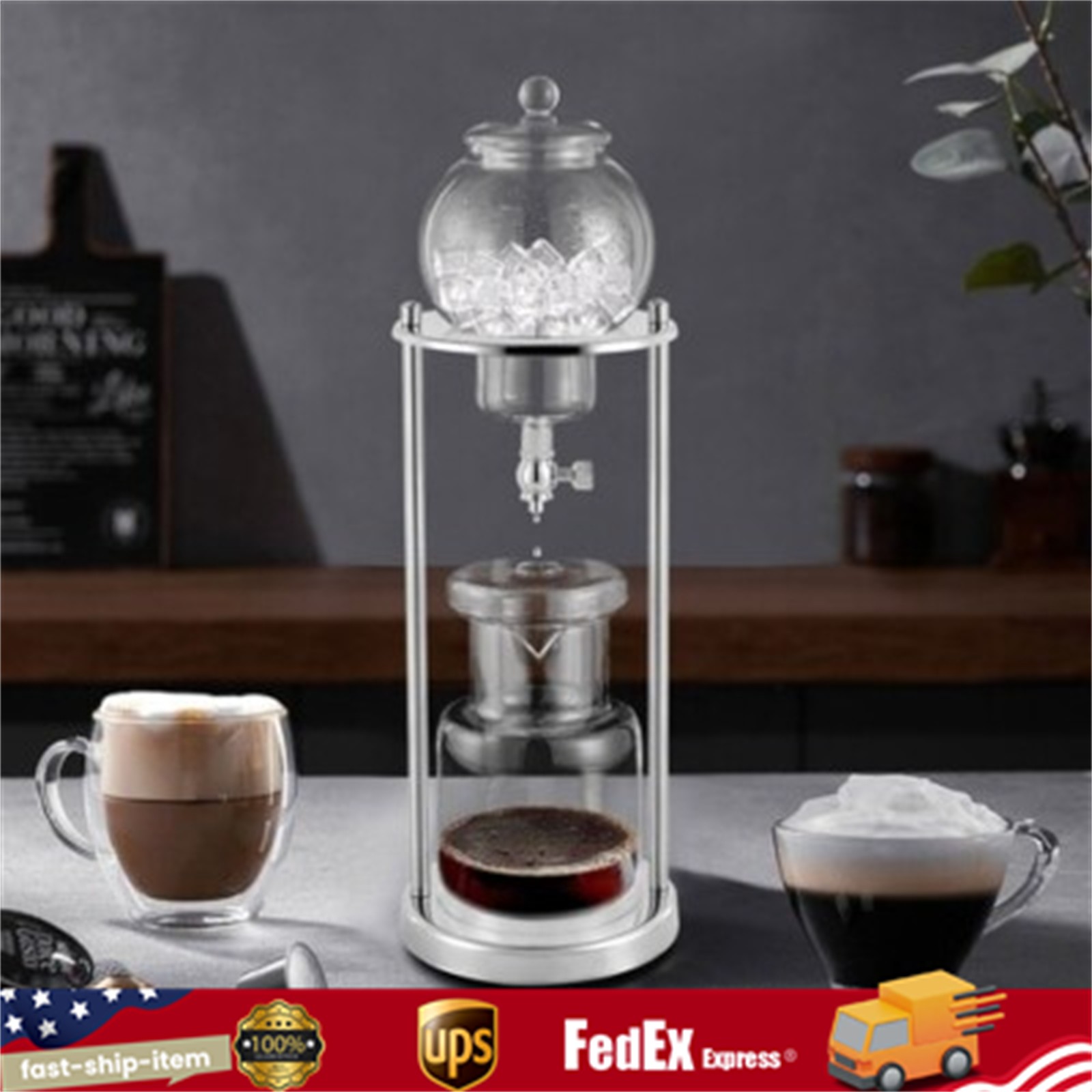 BD-6 Iced Coffee Dripper Coffee Maker Cold Brew Drip Tower 600ml For 6-8 People gallery