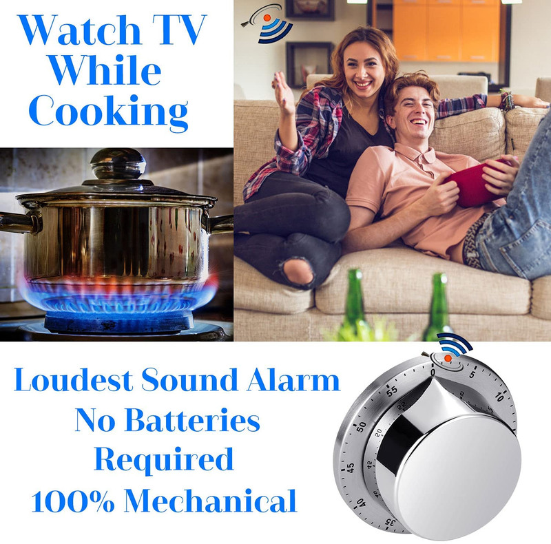 Kitchen Timer, Chef Cooking Timer Clock with Loud Alarm, No Batteries Required, gallery