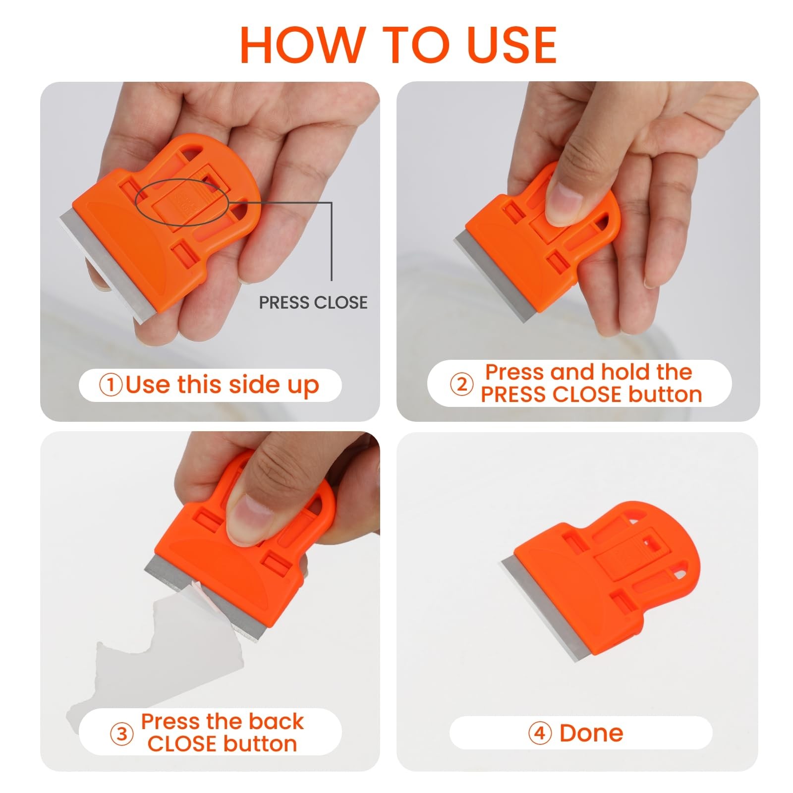 2 Pack Razor Blade Scraper Plastic Razor Blade Scraper Scraper Tool with Extr... gallery