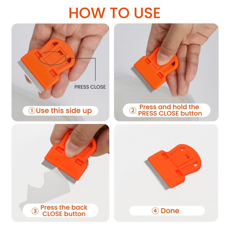 2 Pack Razor Blade Scraper Plastic Razor Blade Scraper Scraper Tool with Extr... gallery
