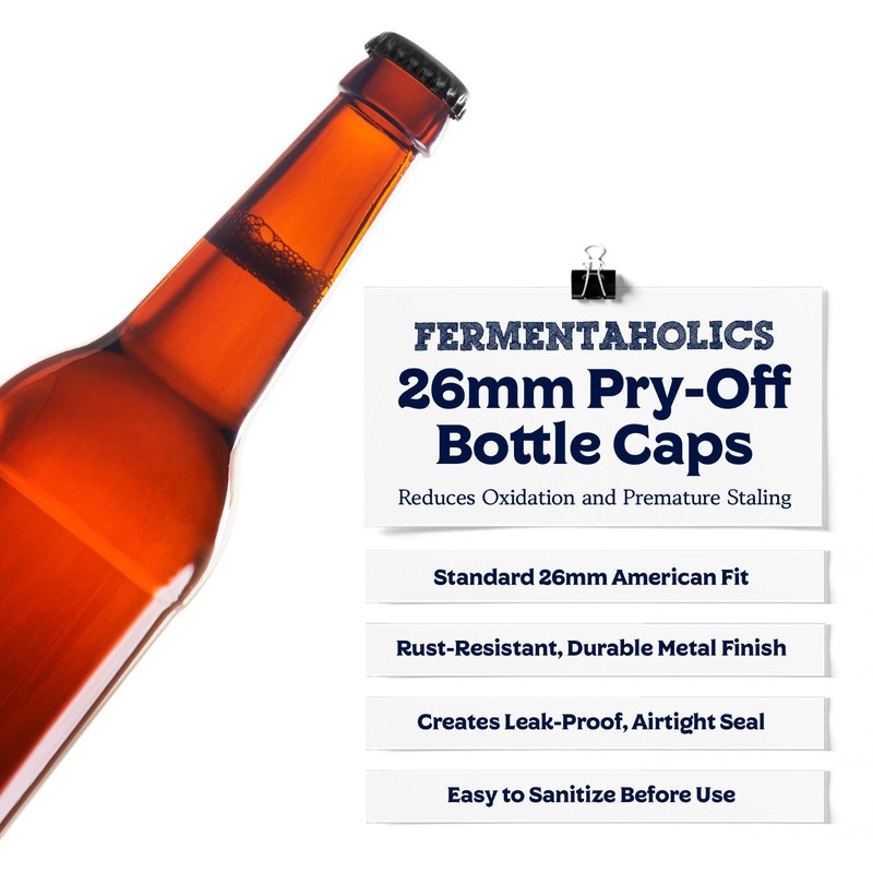 Fermentaholics Beer Bottle Capper & Lid Set and 144 Black Crown Caps gallery