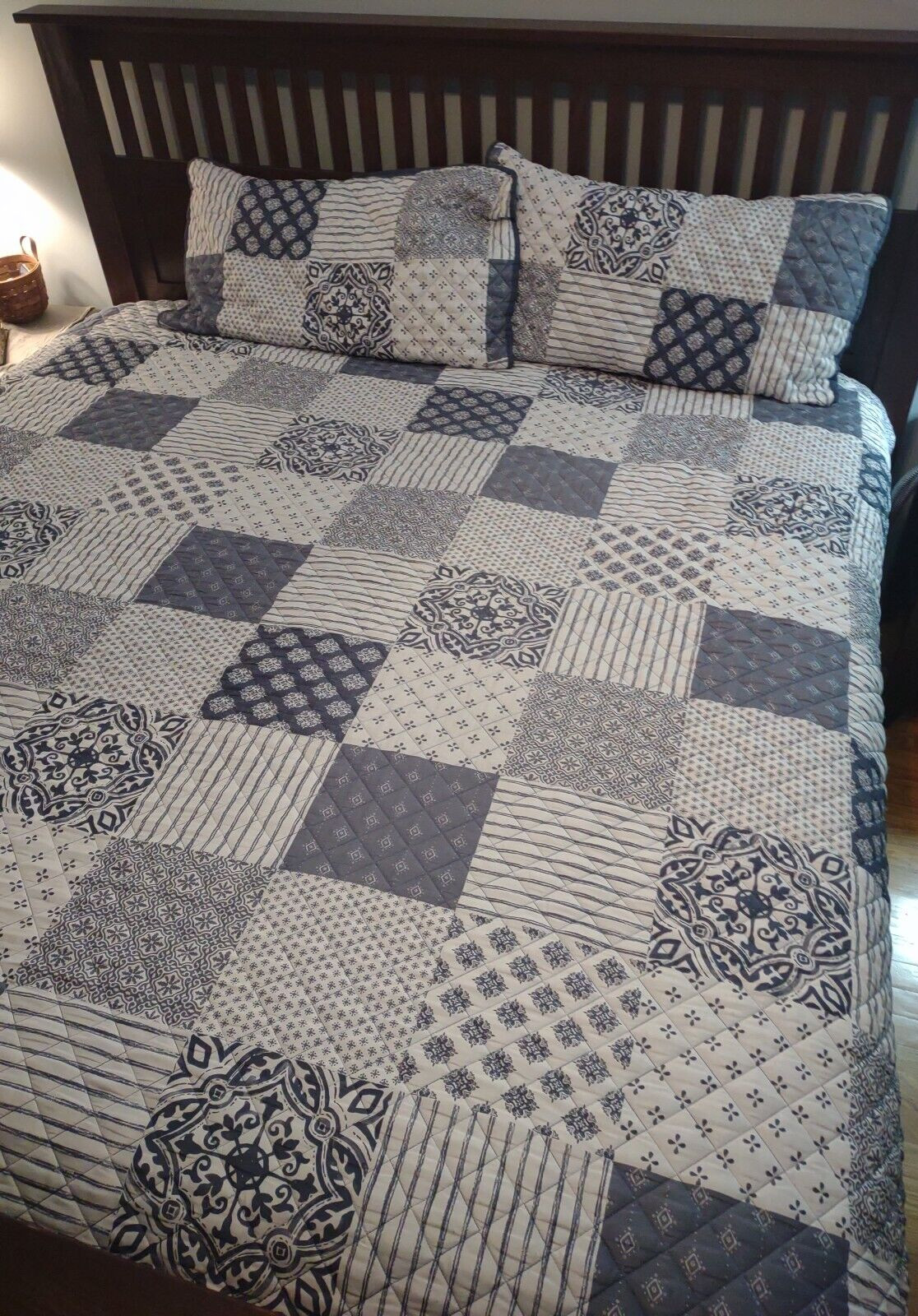 King Size Quilt Set Madison Park Essential Farmhouse Patchwork Comforter 2 Shams gallery