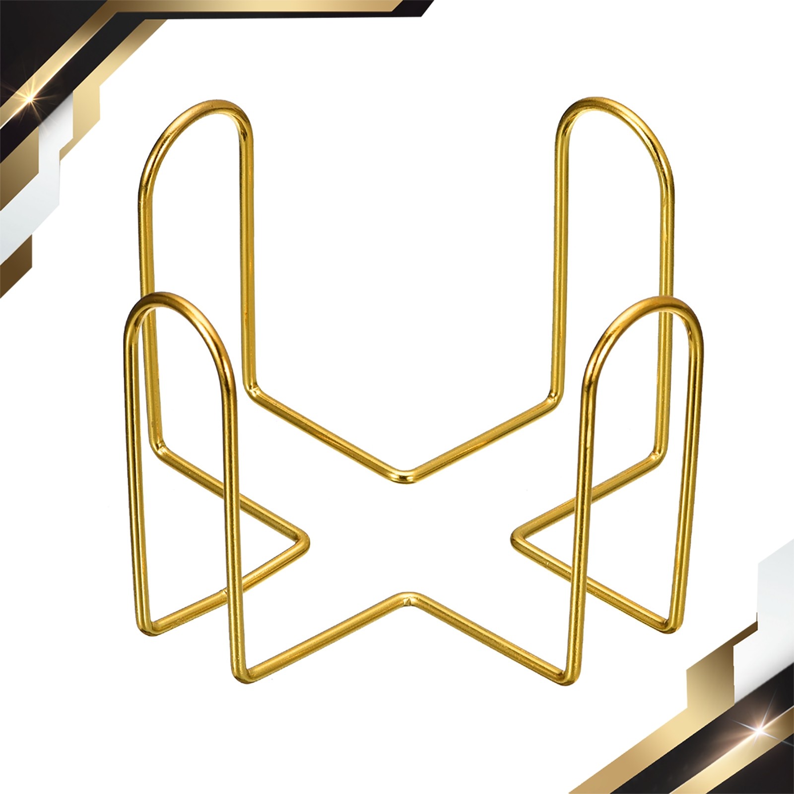 Coaster Holder 2.17" Iron Metal Coaster Storage Rack Holds 6 Coasters Gold gallery