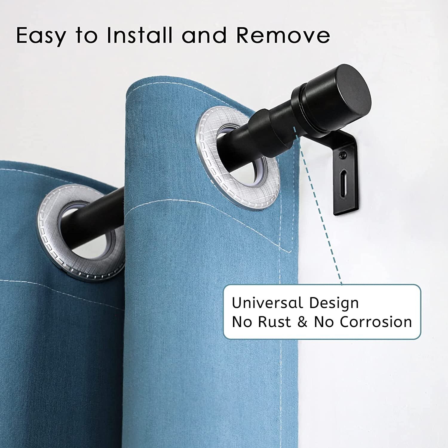 Byondeth Curtain Rods for Windows 16 to 144 Inches Adjustable Length 1 Inch Dia gallery