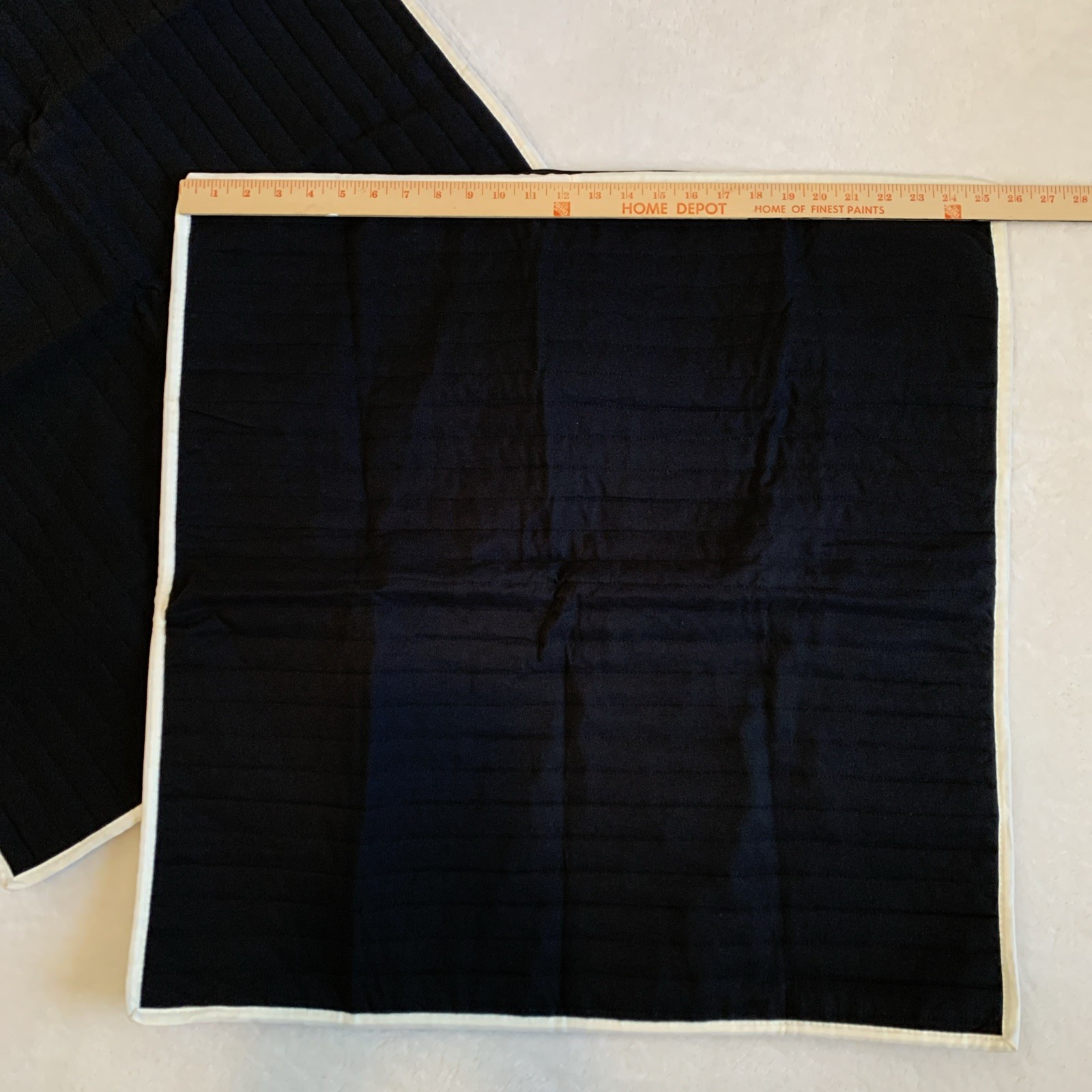 2 European Pillow Shams Cases Black Square Quilted Bedding 25x25 Inches gallery