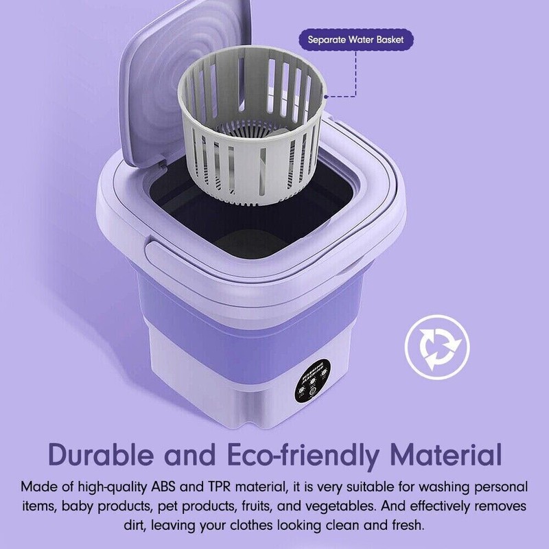 8L Portable Washing Machine Mini Washer Foldable Washer Small Spin Dryer Travel gallery