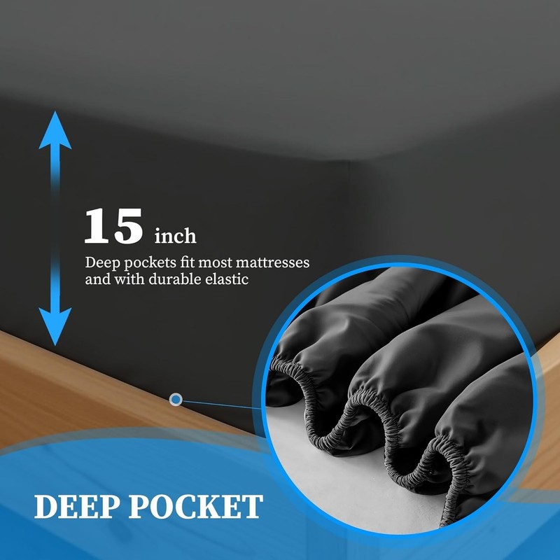 Queen Size 4 Piece Sheet Set, Lightweight Super Soft Easy Care Microfiber Com... gallery