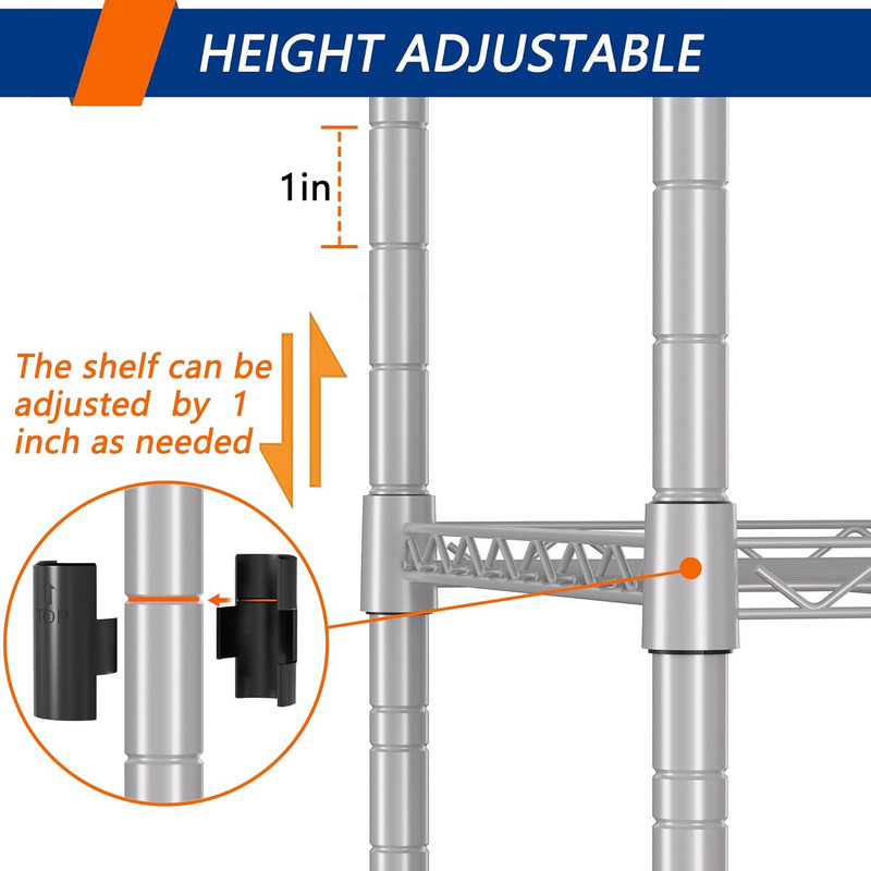 5-Wire Shelving Metal Storage Rack Adjustable Shelves,Standing Storage Shelf Uni gallery