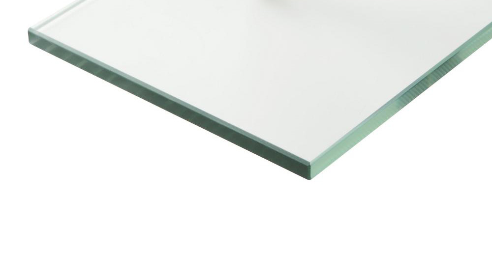 6" x 33" Rectangle Clear Tempered Glass Shelf - Flat Edge - 3/8" thick gallery