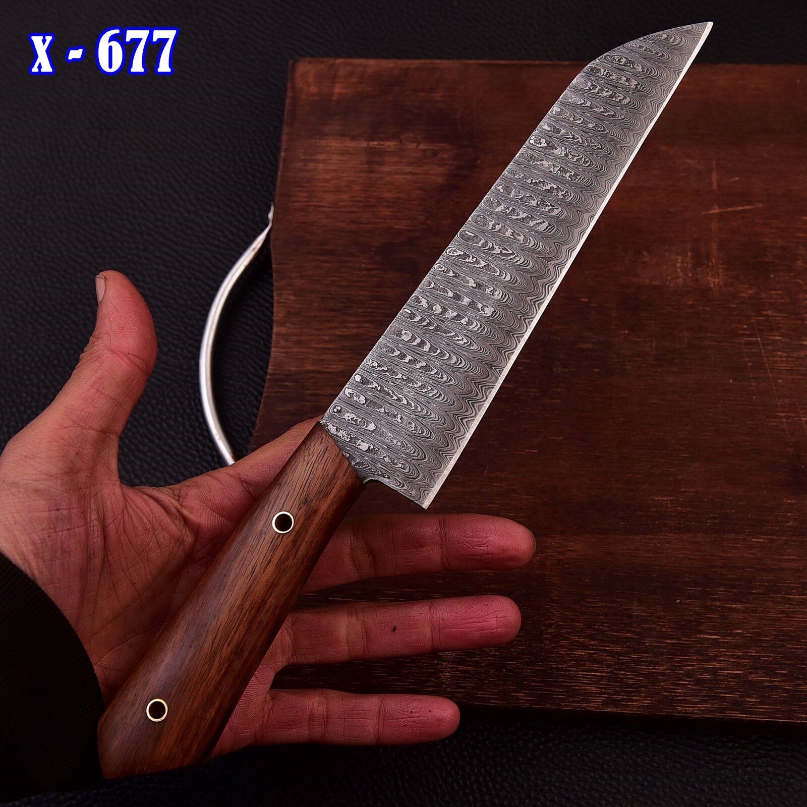 12” Handmade Forged Damascus Steel CHEF Knives KITCHEN Bunka KNIFE WOOD HANDLE gallery