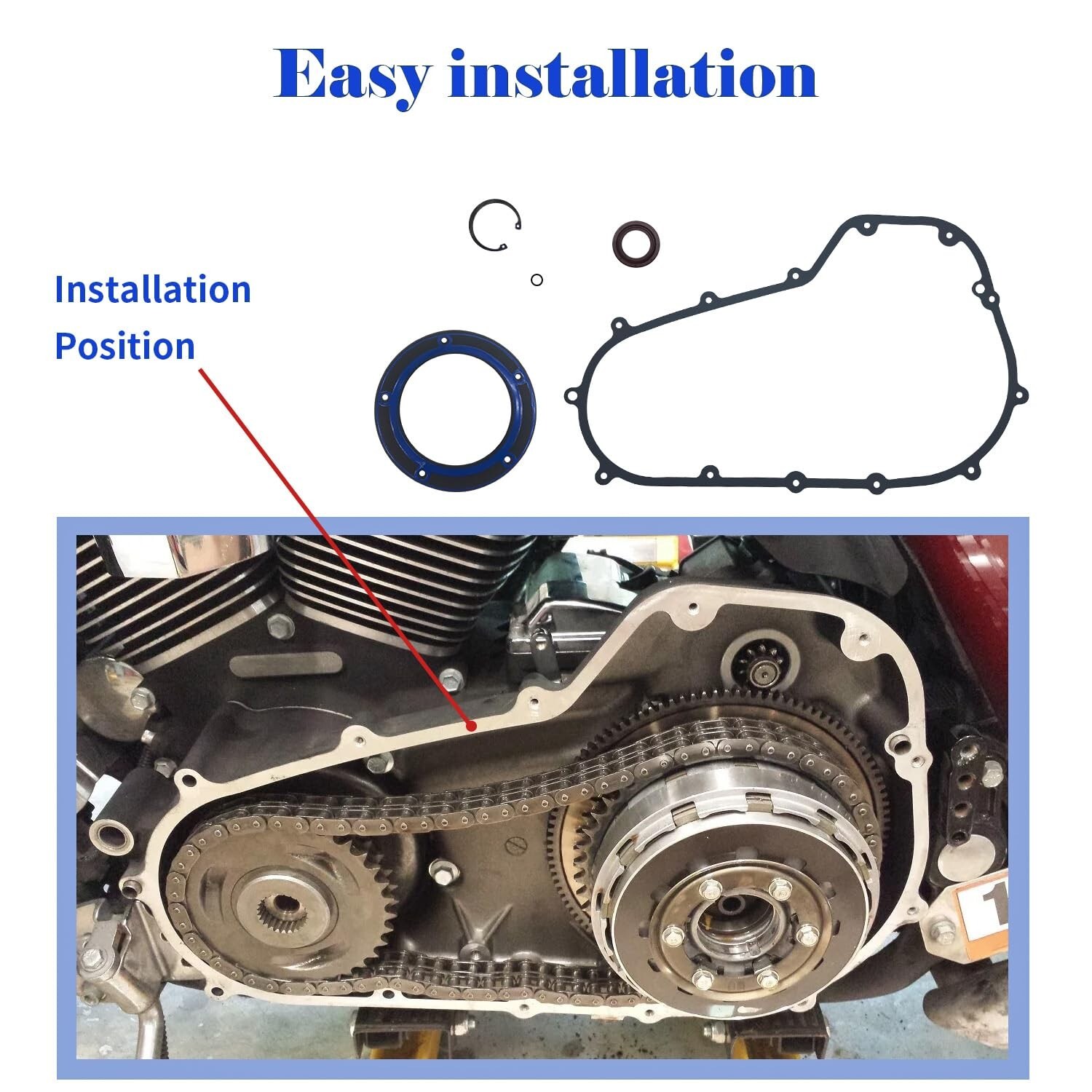 Primary Gasket Kit with Seal O-Ring Compatible for Harley Davidson Electra Glide gallery