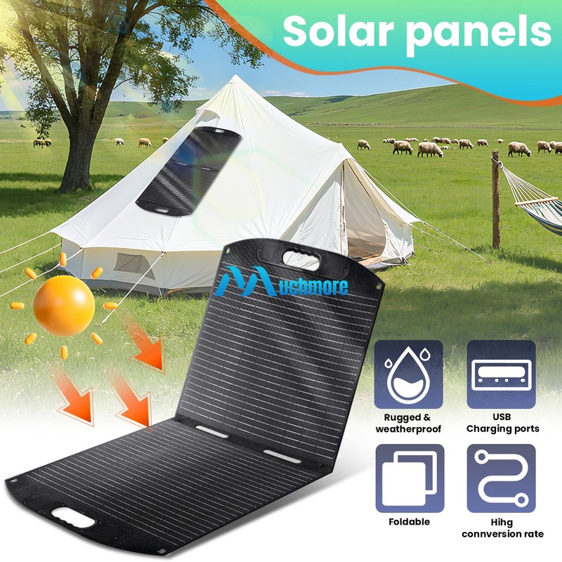 100W 22V Portable Solar Panel Foldable USB Solar Charger for Camping RV Off Grid gallery