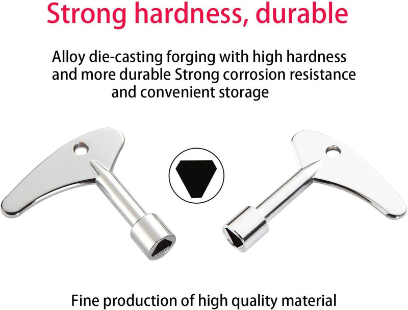 Triangle Spanner Key Set for Elevator Emergency Locks - 2 Pcs Silver Utility Key gallery