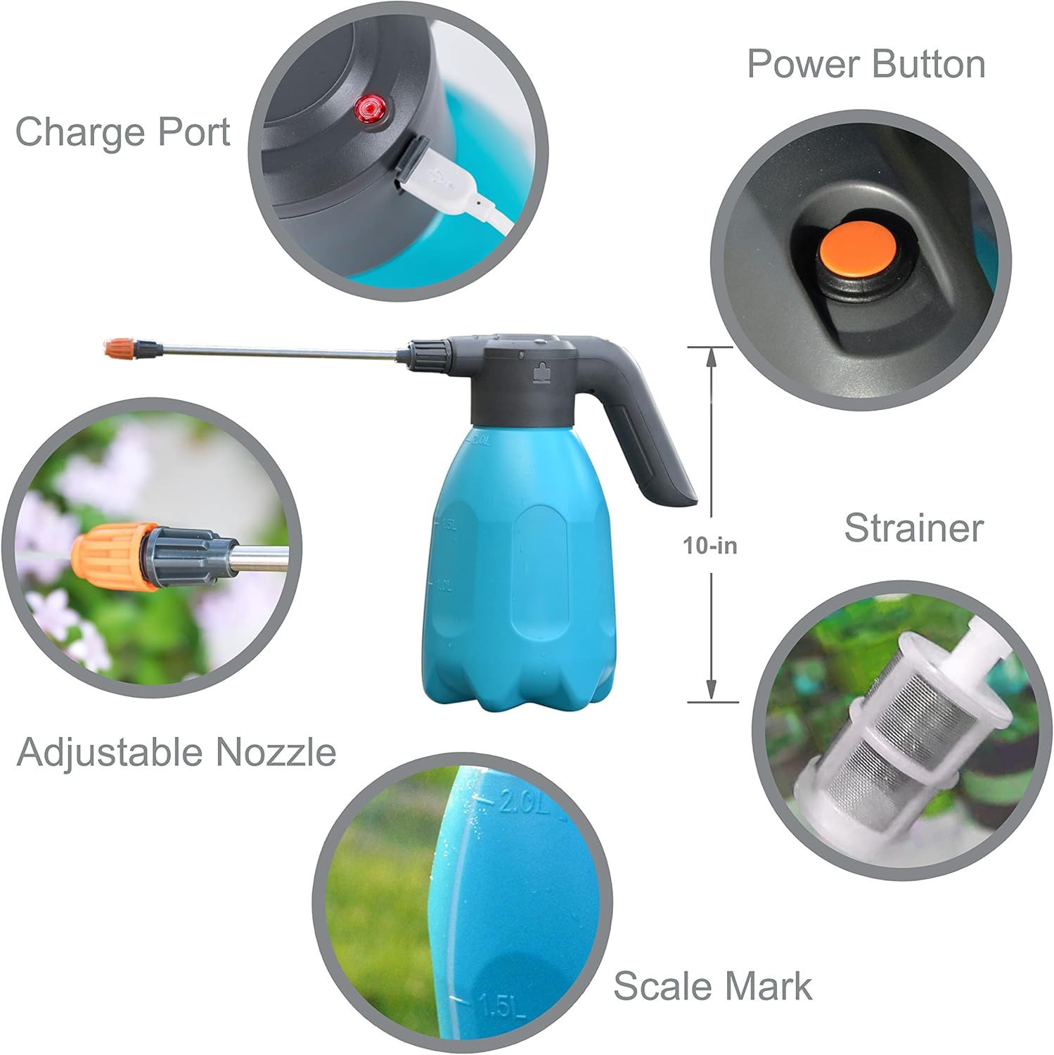 2L Rechargeable Electric Spray Bottle, Automatic Plant Mister, Pump Sprayer gallery