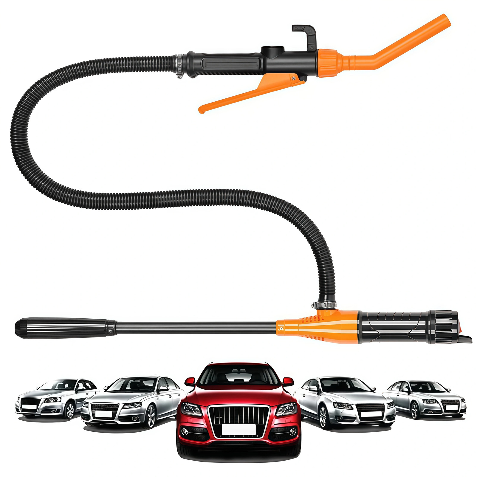 Battery Powered Electric Fuel Transfer Siphon Pump Gas Oil Water 2.4 GPM NEW US gallery