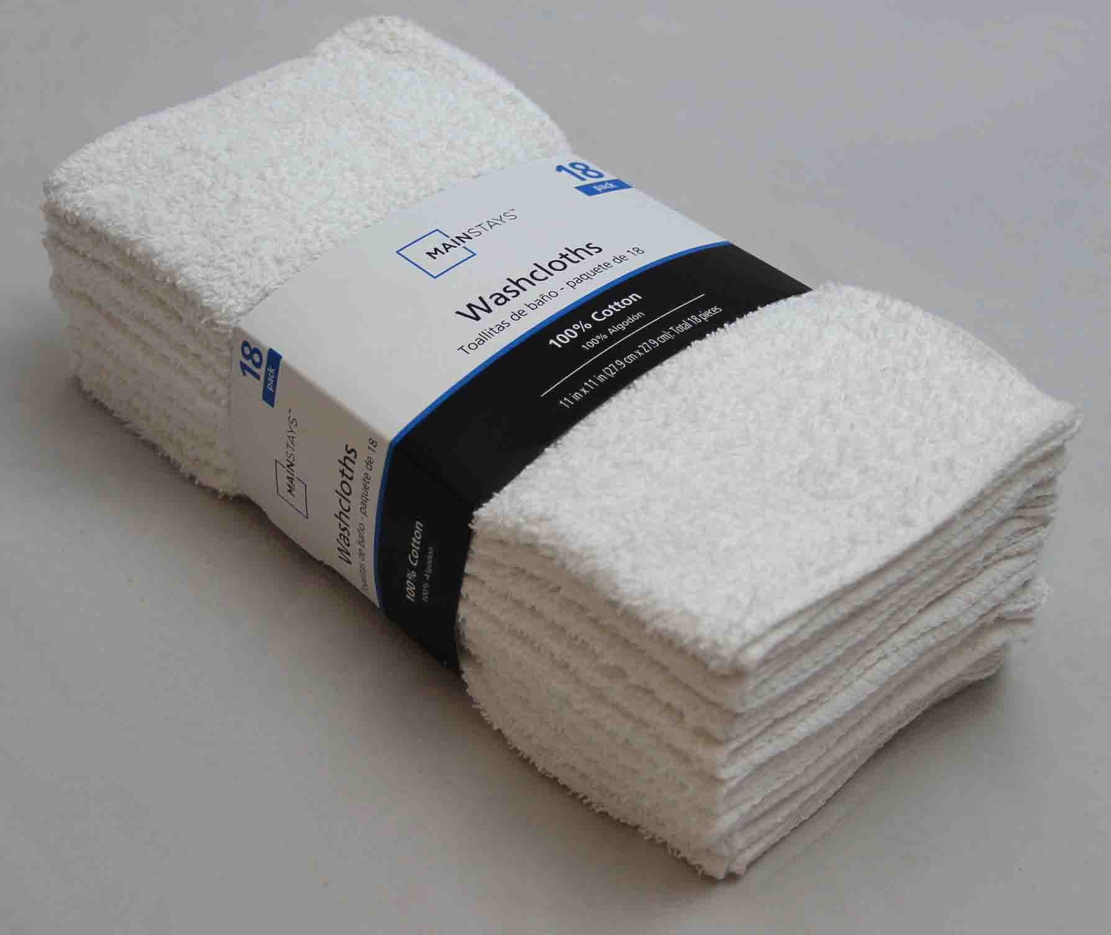 18-Pack White Washcloth Bundle - Soft, Absorbent for Bathroom & Daily Use gallery