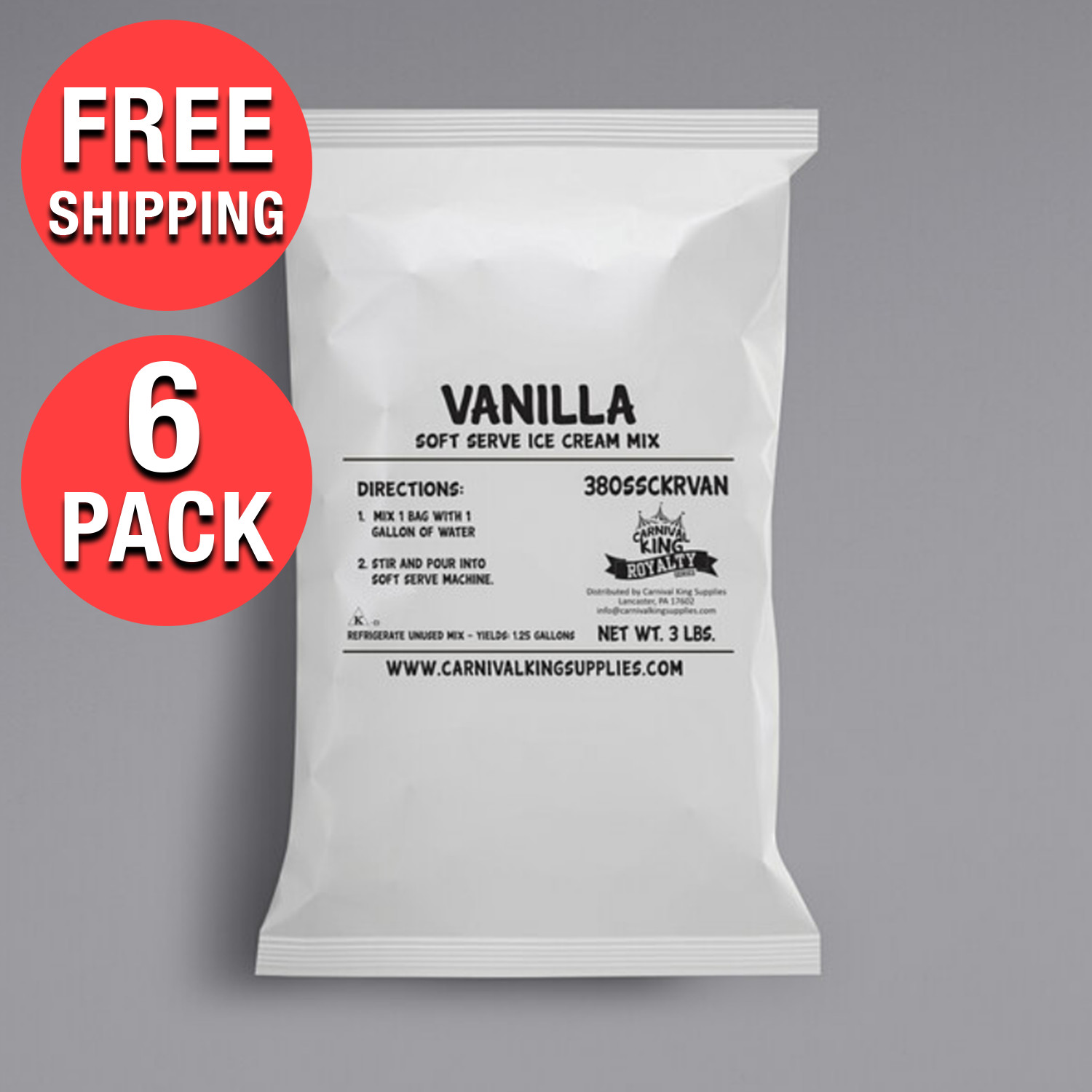 Commercial Restaurant 3 lb. Vanilla Soft Serve Ice Cream Mix for Ice Cream Shop gallery