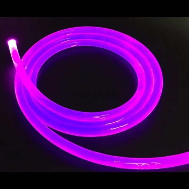 Transparent Super Bright Solid Core Side Glow Optic Fiber 1.5~12mm Thick Cable gallery