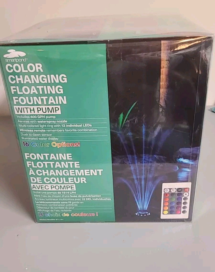 Smartpond Color Changing Floating Fountain with Pump, #71141, New (sealed) gallery