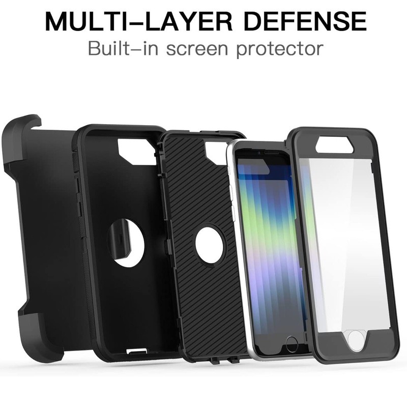 Shockproof Case For iPhone 6 7 8 Plus SE 2 3 Rugged Clip Cover Screen Protector gallery