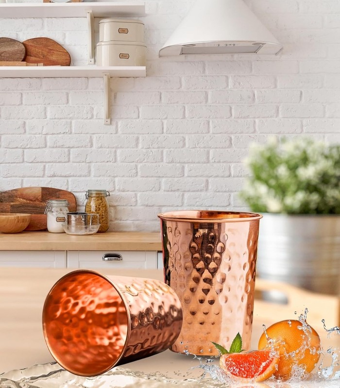 Pure Copper Drinking Cups - Ayurvedic Health Tumblers For Drinking Water Glasses gallery