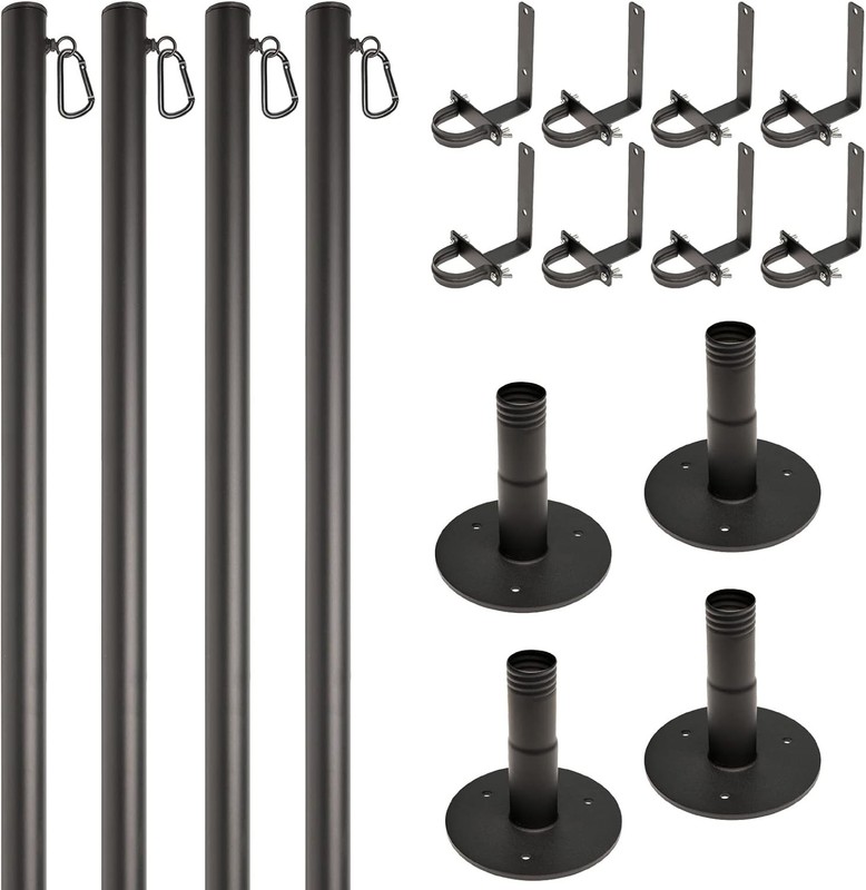 String Light Poles 4 Pack - 10 Feet Deck Mount (Wood/Concrete) gallery