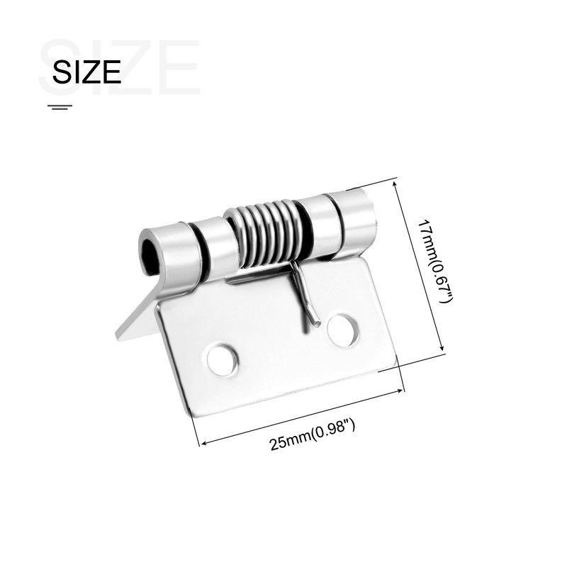 5Pcs Spring Loaded Hinges 0.98'' 304 Stainless Steel Self Closing Spring Hinge gallery