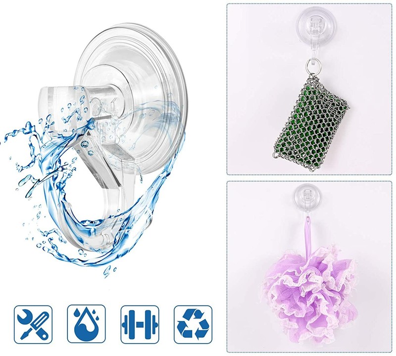 2 PCS Suction Cup Hooks Removable Heavy Duty Suction Hooks and Wreath Hanger gallery