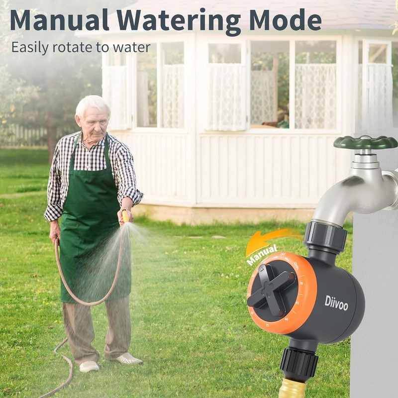 Diivoo Sprinkler Timer, Mechanical Water Timers from 15 to 120 Minutes, Irrigati gallery